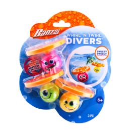 6 pieces of Banzai Whirly Twirly Aqua  Divers 3 Pack