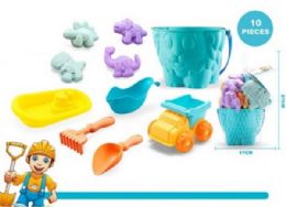 6 pieces 11pcs Beach Toys W/ Bucket In Net Bag - Beach Toys