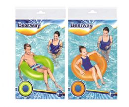 12 pieces of Bestway 36' Frosted Neon Swim Ring