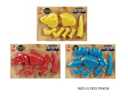 24 pieces Dino Sand Mold On Card - Beach Toys