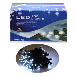 24 of Ul 100l Led 5mmstring Green Wire/pure White In Col