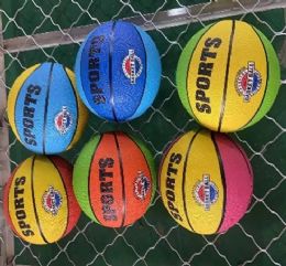 24 Wholesale Basketball No. 7 - Multiple Mixd Colors - Rubber