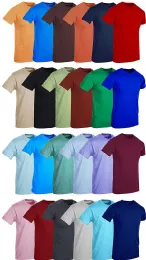 60 Pieces of Mens Cotton Crew Neck Short Sleeve T Shirt, Assorted Colors, Size 5x Large