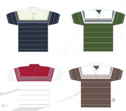48 Pieces Men's Yarn Dyed Knitted Short Sleeve Polo Assorted Color - Mens Polo Shirts