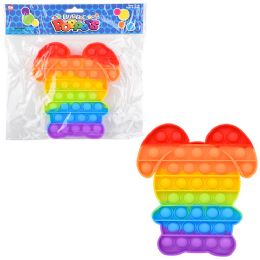 144 pieces 6.5" Rainbow Bunny Bubble Poppers - Fidget Spinners
