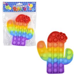 144 pieces 4.75" Rainbow Cactus Bubble Poppers - Fidget Spinners