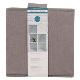 3 of 2 Pack 11.5 " Gray Foldable Fleece Cube Storage Organizer