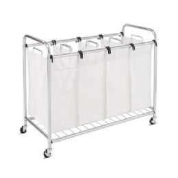 Laundry Sorter Quad 41.7x18.8x5.3 White/chrome Brown Box - Laundry  Supplies