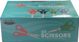 144 Wholesale Scissors - 5 Inch - Blunt Tip - 4 Assorted Colors