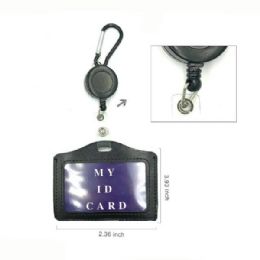 24 of Horizontal Black Id Holder W/retractable 2.36in X 3.93in