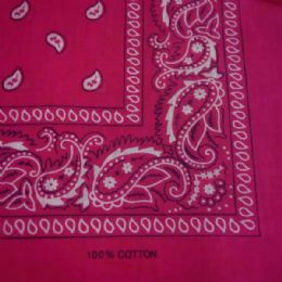24 of Hot Pink Paisley Bandana