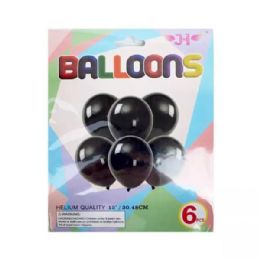 24 of 6pc 12 Inch Black Latex Balloon