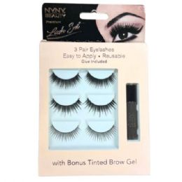 48 of 3 Pair False Eyelash Set With Brow Gel In Display