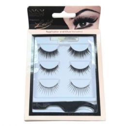 48 pieces 3 Pair False Eyelash Set With Applicator Tool - Assorted Cosmetics