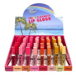 48 of Taste Of The Tropics Fruit Scented Glitter Lip Gloss In Countertop Display