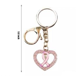 24 of Heart and Pink Ribbon Keychain
