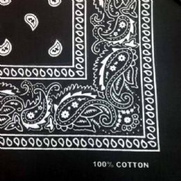 24 of Black Paisley Bandana
