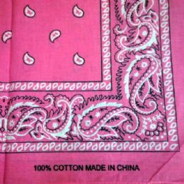 24 of Light Pink Paisley Bandana
