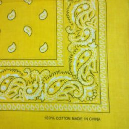 24 of Yellow Paisley Bandana