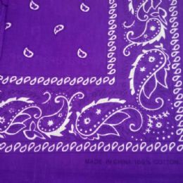 24 of Purple Paisley Bandana