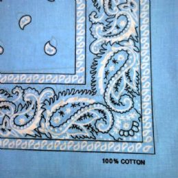 24 of Light Blue Paisley Bandana
