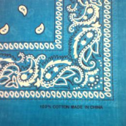 24 of Turquoise Paisley Bandana