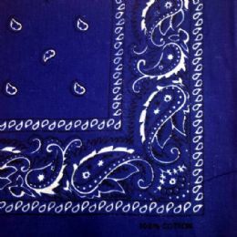 24 of Royal Blue Paisley Bandana