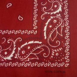 24 of Burgundy Paisley Bandana