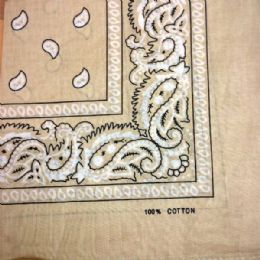 24 of Beige Paisley Bandana