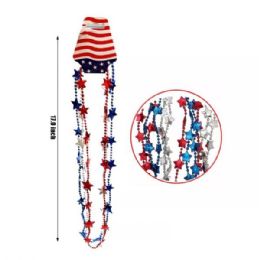 48 Sets 3pc 17 In Usa Flag Necklace - Novelty Jewelry