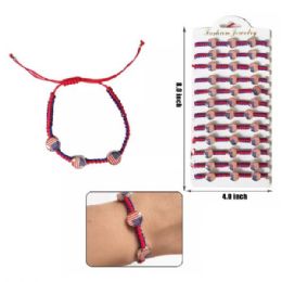24 of USA Flag Rope Bracelet