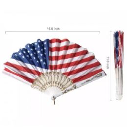 24 of USA Flag Hand Fan