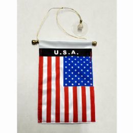 24 of USA Hanging Flag with Suction Cup