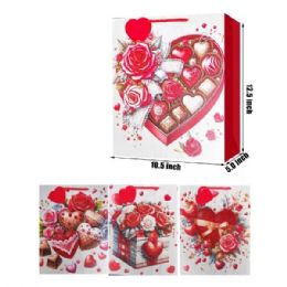 24 of 13 x 11 Gift Bag Hearts and Chocolates Design