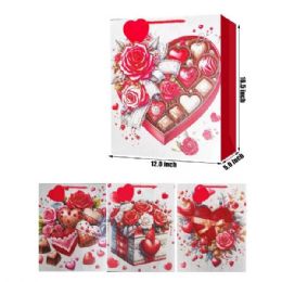 24 of 16 x 12 Gift Bag Hearts and Chocolates Design