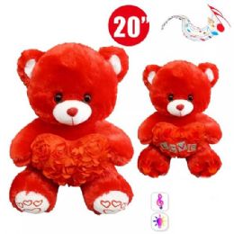 24 of 20 in Red Teddy Bear with Light and Music