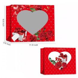 24 of 9.8 x 11.8 Heart Window Gift Bag
