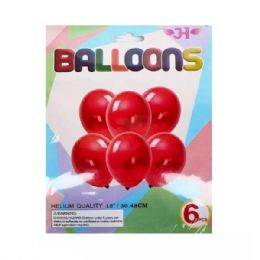 24 of 12 In 6pc Latex Red Balloons