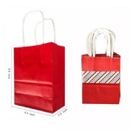 24 of 6 x 4 Kraft Red Gift Bag