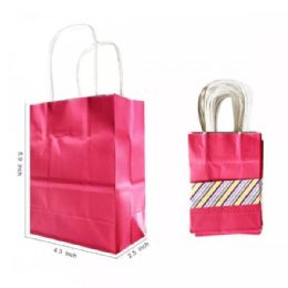 24 of 6 x 4 Kraft Pink Gift Bag