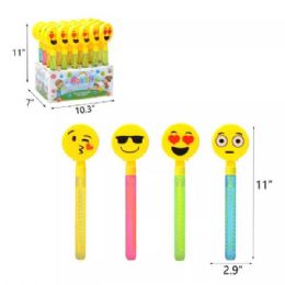 24 of 11 Inch Bubble Emoji Stick