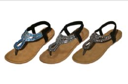 24 of Ladies' Bedazzled Sandals