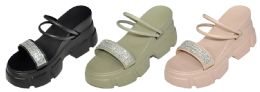 24 Pieces Ladies Platform Slippers Jewel Wedge - Women's Heels & Wedges