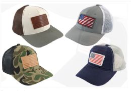24 of Baseball Hat (embroidered Usa Flags) (4 Styles)
