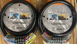 72 Pieces 72 Wholesale 24" Combination Bicycle Lock - WSD - Biking