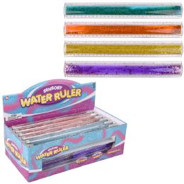 72 pieces (t) 12" Sensory Water Glitter Ruler 12ct - Magic & Joke Toys