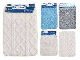 48 pieces Bath Mat Memory Foam 40x60cm Grey,blue,beige Clr - Bath Mats