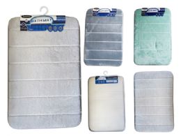 48 pieces Bath Mat Memory Foam 40x60cm 1.2thick 3asst Clr - Bath Mats