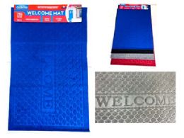 48 pieces Mat Welcome 17inch X 26.8inch  Grey,black,red,blue Clr - Mats