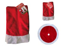 6 pieces Christmas Tree Skirt 40inch Extra Thick Red/white - Christmas Ornament